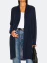 Autumn Cashmere Open Duster w/Pockets in Navy - Navy