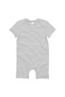 BabyBugz Unisex Baby Short Sleeve Striped Bodysuit (White/Heather) - White/Heather