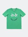 Smile Faded Tee Shirt - Emerald Green