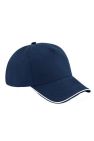 Beechfield Adults Unisex Authentic 5 Panel Piped Peak Cap (French Navy/White) - French Navy/White