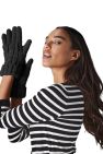 Beechfield Cable Knit Melange Gloves (Black)