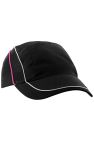 Beechfield Coolmax® Flow Mesh Baseball Cap / Headwear (Black/Fuchsia) - Black/Fuchsia