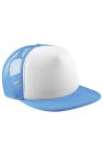 Beechfield Junior Vintage Snapback Mesh Trucker Cap / Headwear (Sky Blue/White) - Sky Blue/White