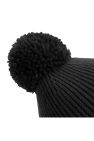 Beechfield Unisex Engineered Knit Ribbed Pom Pom Beanie (Black)