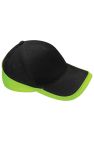 Beechfield Unisex Teamwear Competition Cap Baseball / Headwear (Pack of 2) (Black/Lime Green) - Black/Lime Green