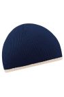 Beechfield Unisex Two-Tone Knitted Winter Beanie Hat (French Navy/Stone) - French Navy/Stone