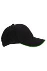 Beechfield® Adults Unisex Athleisure Cotton Baseball Cap (Black/Lime Green) - Black/Lime Green