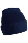 Unisex Plain Winter Beanie Hat/Headwear (Ideal For Printing) - French Navy - French Navy