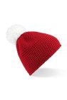Unisex Slopeside Winter Beanie Bobble Hat - Classic Red/ White - Classic Red/ White