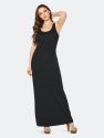 Women's Sleeveless Scoop Neck Maxi Dress - Black