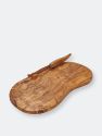Berard Olive Wood Cheese Board with Knife - Natural Wood