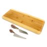 Bamboo 3Pc Long Two-Toned Board and Aaron Probyn Cheese Knives Set