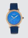 Courtney Cross Embossed Leather Watch - Blue