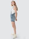 Distressed Jean Short Overalls