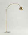 Olivia LED Arc Floor Lamp - Brass