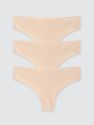 Invisibles 3 Pack Thong - Light Caramel