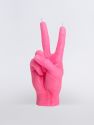 Hand Gesture Candles - Peace, Pink - Pink