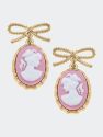 Betsy Cameo & Bow Drop Earring - Pink