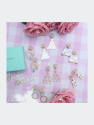 Bride Enamel And Pearl Cluster Drop Earrings