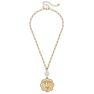 Claudette Pearl Cluster And Flamingo Pendant Necklace - Worn Gold