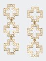 Gretchen Greek Keys Cross Linked Earrings In Worn Gold - Gold