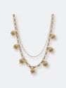 Paloma Ribbed Metal Drip Necklace in Worn Gold - Gold
