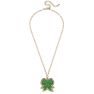 Stuck On You Chenille Glitter Bow Patch Necklace - Green