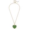 Stuck On You Chenille Glitter Heart Patch Necklace - Green