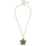 Stuck On You Chenille Glitter Star Patch Necklace - Green