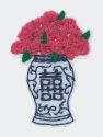 Stuck On You Large Ginger Jar With Roses Patch - Blue/Pink