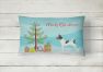 12 in x 16 in  Outdoor Throw Pillow American Toy Fox Terrier Christmas Canvas Fabric Decorative Pillow