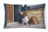 12 in x 16 in  Outdoor Throw Pillow Bassets Basset Hound Canvas Fabric Decorative Pillow