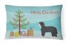 12 in x 16 in  Outdoor Throw Pillow Black Sheepadoodle Christmas Tree Canvas Fabric Decorative Pillow