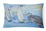 12 in x 16 in  Outdoor Throw Pillow Blue Heron Sailboats Dog River Bridge Canvas Fabric Decorative Pillow