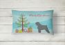 12 in x 16 in  Outdoor Throw Pillow Bouvier des Flandres Christmas Canvas Fabric Decorative Pillow