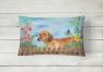 12 in x 16 in  Outdoor Throw Pillow Dachshund Spring Canvas Fabric Decorative Pillow