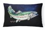 12 in x 16 in  Outdoor Throw Pillow Deep Blue Rainbow Trout Canvas Fabric Decorative Pillow