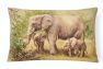 12 in x 16 in  Outdoor Throw Pillow Elephants by Daphne Baxter Canvas Fabric Decorative Pillow