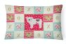 12 in x 16 in  Outdoor Throw Pillow English Bulldog #2 Love Canvas Fabric Decorative Pillow