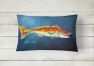 12 in x 16 in  Outdoor Throw Pillow Fish - Red Fish Red for Jarett Canvas Fabric Decorative Pillow