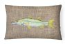 12 in x 16 in  Outdoor Throw Pillow Fish - Snook Faux Burlap Canvas Fabric Decorative Pillow