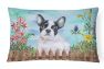 12 in x 16 in  Outdoor Throw Pillow French Bulldog Black White Spring Canvas Fabric Decorative Pillow