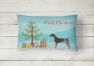12 in x 16 in  Outdoor Throw Pillow German Shorthaired Pointer Christmas Tree Canvas Fabric Decorative Pillow