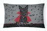 12 in x 16 in  Outdoor Throw Pillow Halloween Vampire Scottie Canvas Fabric Decorative Pillow