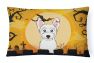 12 in x 16 in  Outdoor Throw Pillow Halloween Westie Canvas Fabric Decorative Pillow - Default Title