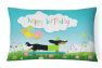 12 in x 16 in  Outdoor Throw Pillow Happy Birthday Dachshund Canvas Fabric Decorative Pillow