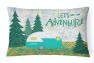 12 in x 16 in  Outdoor Throw Pillow Let's Adventure Glamping Trailer Canvas Fabric Decorative Pillow