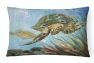 12 in x 16 in  Outdoor Throw Pillow Loggerhead Sea Turtle Canvas Fabric Decorative Pillow