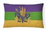 12 in x 16 in  Outdoor Throw Pillow Mardi Gras Mask Canvas Fabric Decorative Pillow
