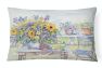 12 in x 16 in  Outdoor Throw Pillow Patio Bouquet of Flowers Canvas Fabric Decorative Pillow